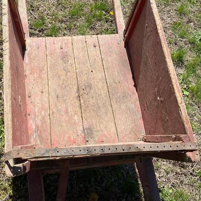 Vintage Wood Wheel Barrow