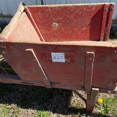 Vintage Wood Wheel Barrow