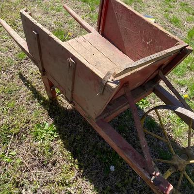 Vintage Wood Wheel Barrow