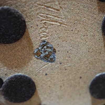 HAND CRAFTED POTTERY CANNISTER SET OF THREE JARS /EARTHTONES