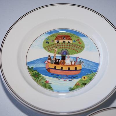 VILLEROY AND BOCH 8" LUNCHEON PLATES/WHIMSICAL " DESIGN NAIF "THEME NOAHS ARK /OTHER