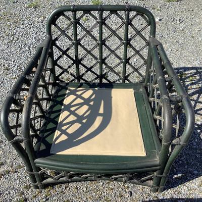 379 Vintage FICKS & REED Ratan Arm Chair and Ottoman