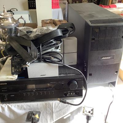 383 Bose Speaker System with Speakers AV Receiver TX-SR507 Two Stands