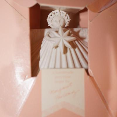 GROUPING OF EIGHT MARGARET FURLONG BISQUE ORNAMENTS W/BOX