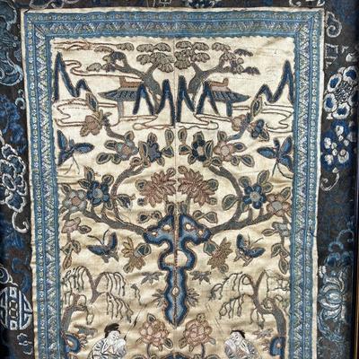 1214 19th Century Chinese Silk Needlework Panel