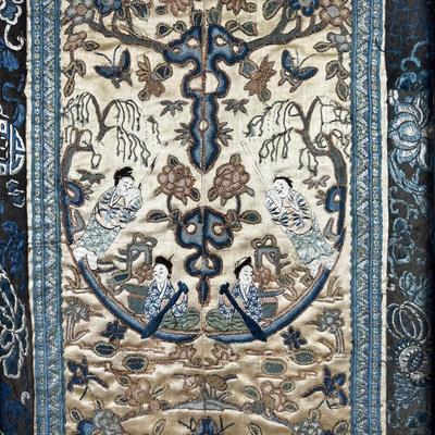 1214 19th Century Chinese Silk Needlework Panel
