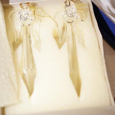 GROUPING OF ANGELS TWO BISQUE /BOUQUET OF FLOWERS WHICH  LIGHT. JEWELED CROSS DECORATIVE E ORNAMENT