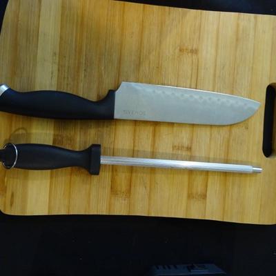 Bombay Knife Block, Cutting Board, Knife Sharpener