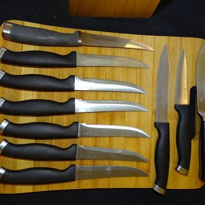 Bombay Knife Block, Cutting Board, Knife Sharpener