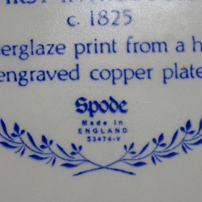 Set of (4) Spode ITALIAN 6.5" Blue and White Bowl Scallop Edge Made in England Micro Safe