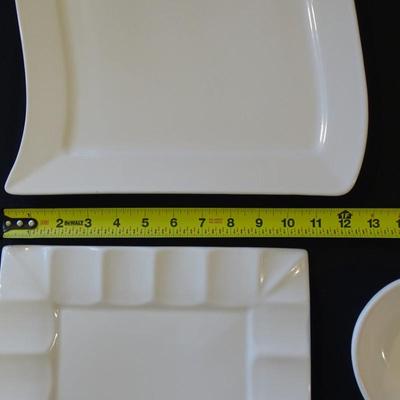 Smaller Fun Shaped White Platters - Set of (3) White Serving Dishes