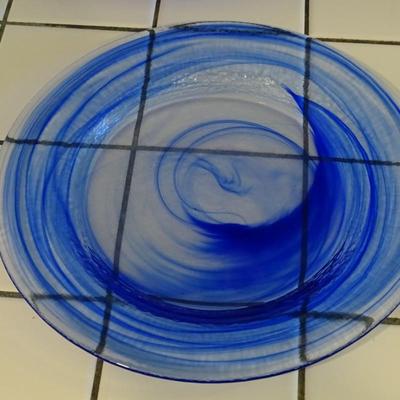 Eclectic Artisan Grouping of Two Sets of (4) Plates, and x1 Glass Vase