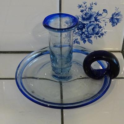 Eclectic Artisan Grouping of Two Sets of (4) Plates, and x1 Glass Vase