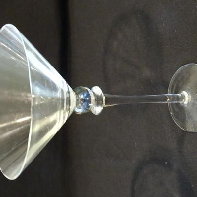 Set of (6) Vintage Martini Glasses; x1 Bubble Base, x1 Twiseted Spiral Stem