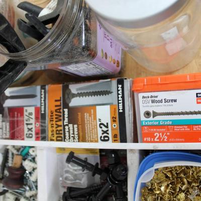 LARGE Lot of Hand Tools, Screws, Nails, and Clamps