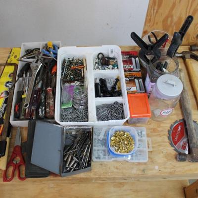 LARGE Lot of Hand Tools, Screws, Nails, and Clamps