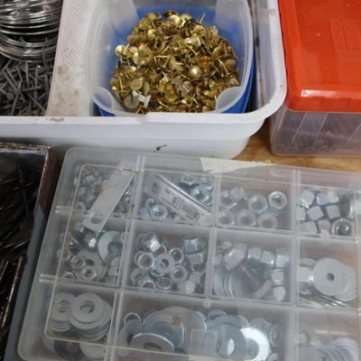 LARGE Lot of Hand Tools, Screws, Nails, and Clamps