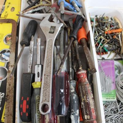 LARGE Lot of Hand Tools, Screws, Nails, and Clamps