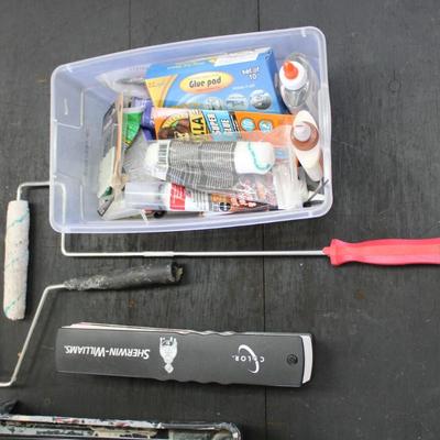 Large Lot of Painting Supplies and Adhesives