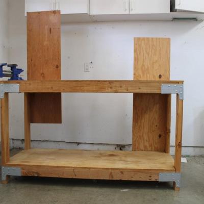 Wooden Work Bench with a Record Vice Clamp