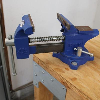 Wooden Work Bench with a Record Vice Clamp