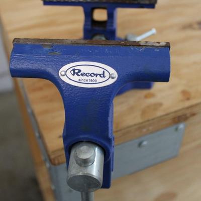 Wooden Work Bench with a Record Vice Clamp