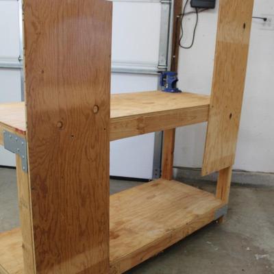 Wooden Work Bench with a Record Vice Clamp