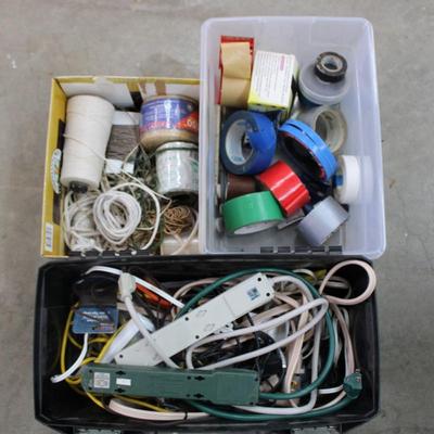 Tape, rope/twine, wires / surge protectors