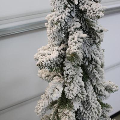 Five Trees - Three Fake Flocked Christmas Trees (Pre-Lit) and Two New 30" PVC Tree (Unlit)