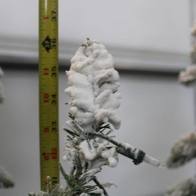 Five Trees - Three Fake Flocked Christmas Trees (Pre-Lit) and Two New 30" PVC Tree (Unlit)