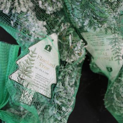 Five Trees - Three Fake Flocked Christmas Trees (Pre-Lit) and Two New 30" PVC Tree (Unlit)