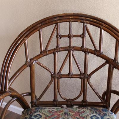 Unique Large Bamboo Rattan Chair - Club/Barrel Style