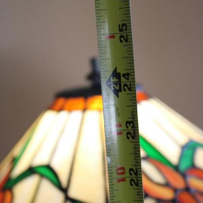 24" Tall Vintage Tiffany Glass Lamp and Coaster
