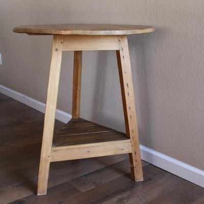 Circular 3-Legged Side Table; 31" High