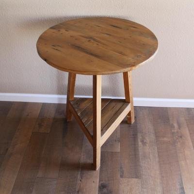 Circular 3-Legged Side Table; 31" High