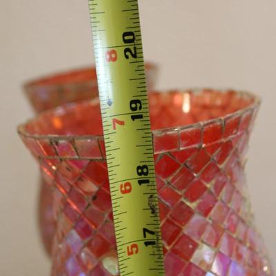 Set of (2) Rose Tall Candle Holders (19")