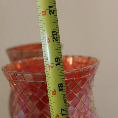 Set of (2) Rose Tall Candle Holders (19")