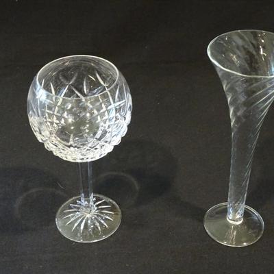 Assorted Vintage Hand Cut Lead Crystal Glasses and Water Pitcher, Waterford