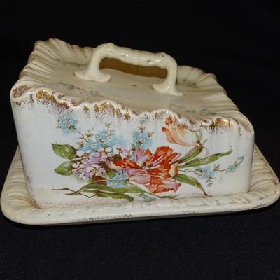Vintage 1930's Nautical Motif Teapot, 1940's Musical Teapot Green Water Lilies, and Antique Cheese Keeper