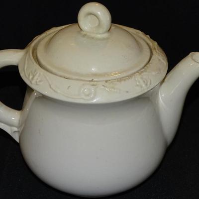 Vintage 1930's Nautical Motif Teapot, 1940's Musical Teapot Green Water Lilies, and Antique Cheese Keeper