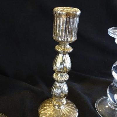 Large Assortment of Hand Cut Crystal Candlesticks