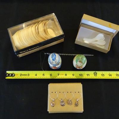 Unique Assortment of (2) Ornaments (x1 1985; Salamander) and Dinner Party Supplies