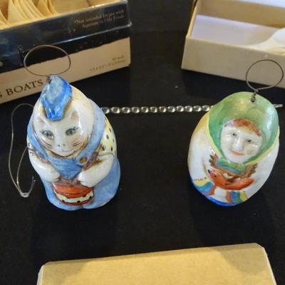 Unique Assortment of (2) Ornaments (x1 1985; Salamander) and Dinner Party Supplies