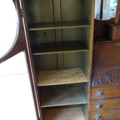 Antique American Classical Secretary Desk With Bookcase