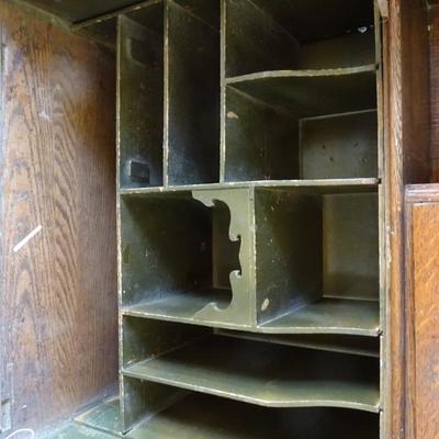 Antique American Classical Secretary Desk With Bookcase