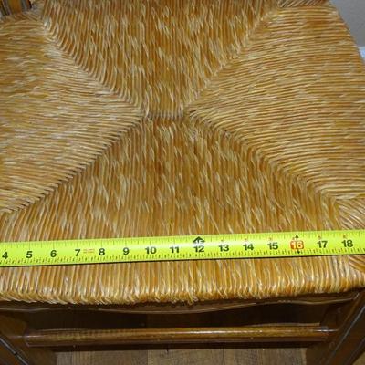 5 Antique Ladderback Rush Seat Dining Chairs Vintage Chair Kitchen Seating Wood Country French Farmhouse Woven Traditional Cottage Rustic