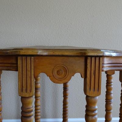 Antique Gothic Side Table Octagon Shape Eight Legs Side Table