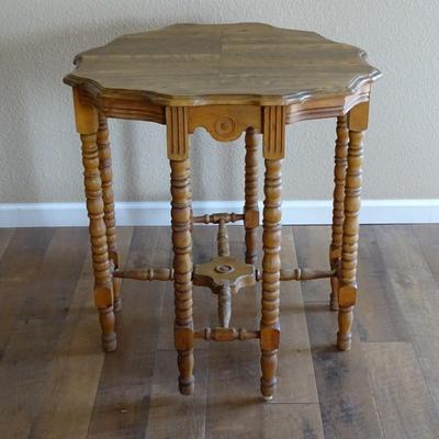 Antique Gothic Side Table Octagon Shape Eight Legs Side Table