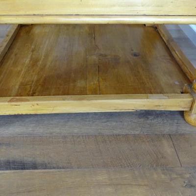 Large Rustic Turned Leg Coffee Table