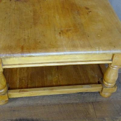 Large Rustic Turned Leg Coffee Table